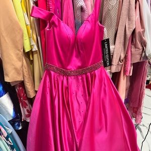 Sherri Hill Hot Pink Pageant Prom Dress Custom Rhinestones Added size 0